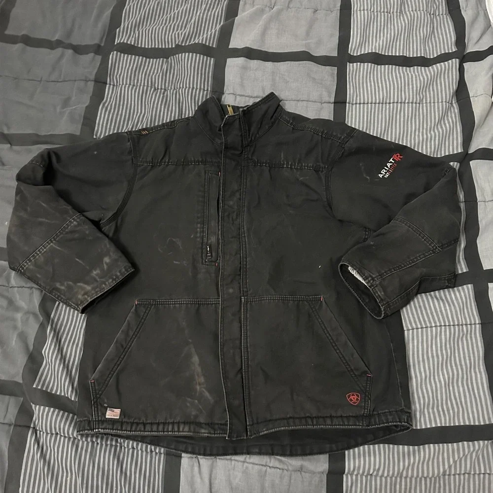 Ariat CAT 4 2112 FR Black Flame Resistant Unisex Workwear Work Jacket Large